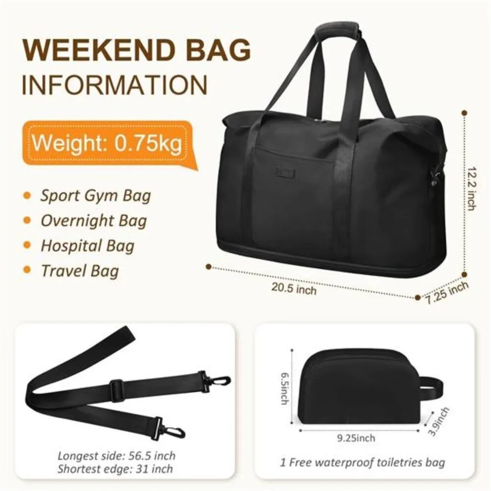 Expandable Travel Duffle Bags Weekender Overnight Bags for Women Men